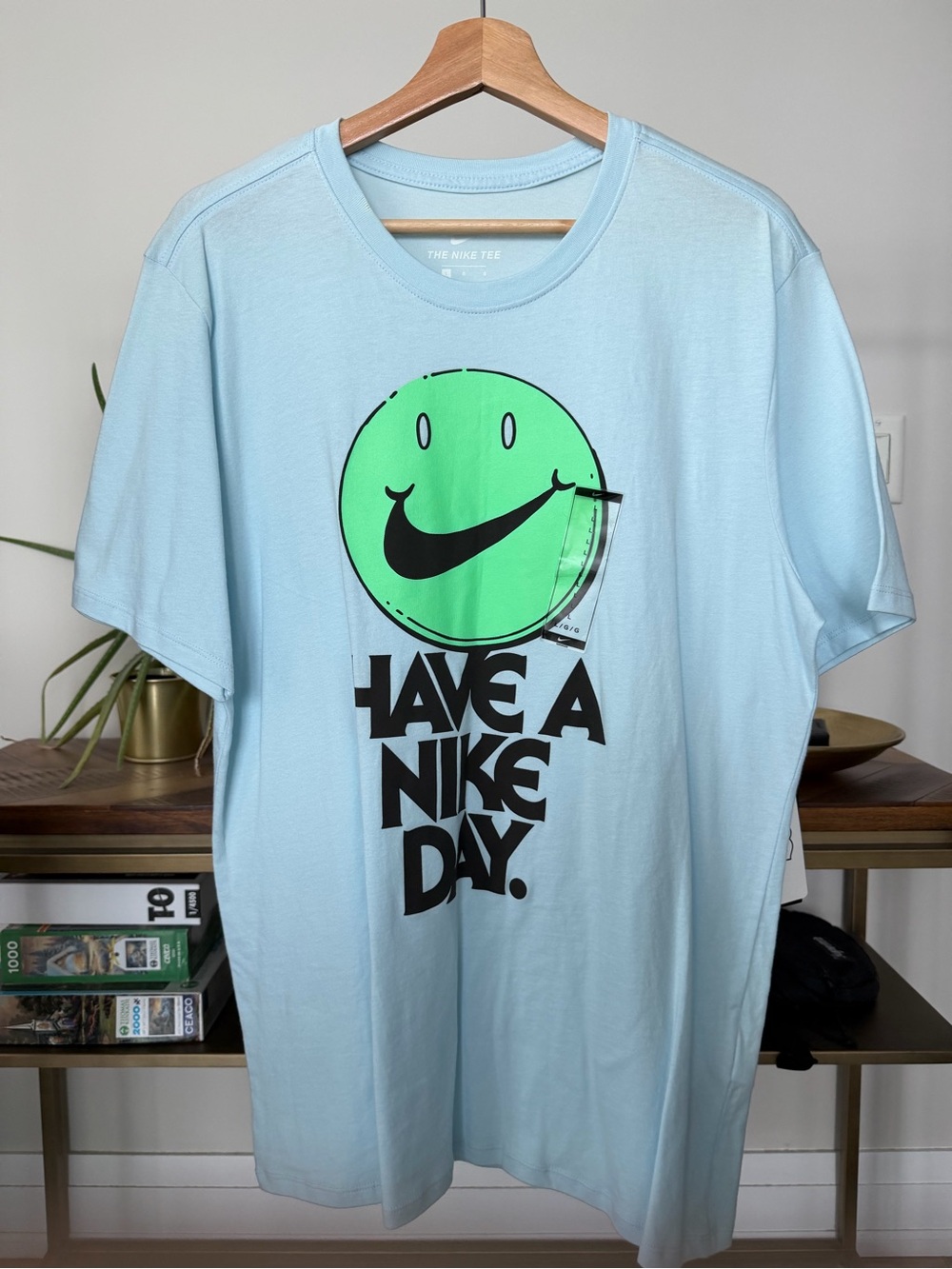 Rare Nike Sample Tee Light Blue 'Have A Nike Day' Graphic Tee